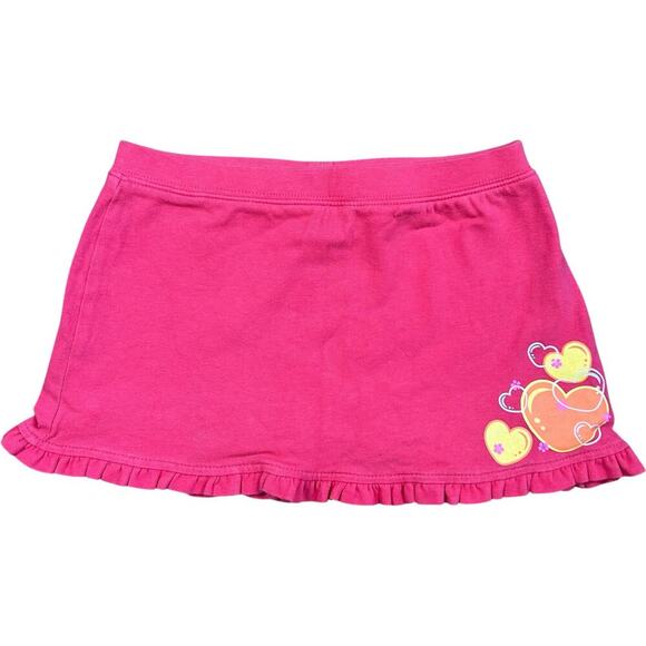 Pink Ruffle Glitter Bubble Hearts Y2K Skort - Picture 1 of 6